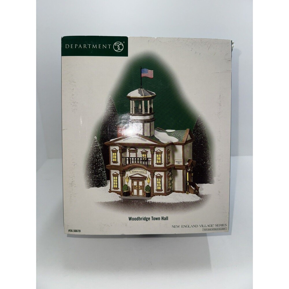 Dept 56 New England Village  "Woodbridge Townhall" Christmas Village 56.56670 - Picture 9 of 12